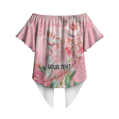 Personalized Pink Galah Fight for Hope and Healing Off Shoulder Wrap Waist Top Australia’s Breast Cancer Support