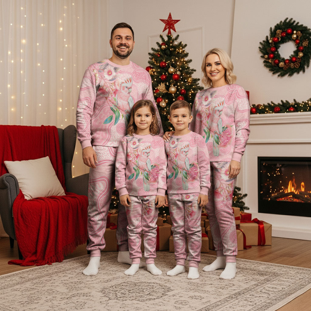Personalized Pink Galah Fight for Hope and Healing Christmas Pajama Set Australia’s Breast Cancer Support