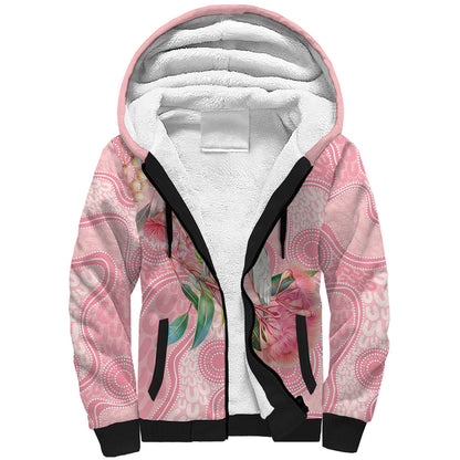 Personalized Pink Galah Fight for Hope and Healing Sherpa Hoodie Australia’s Breast Cancer Support