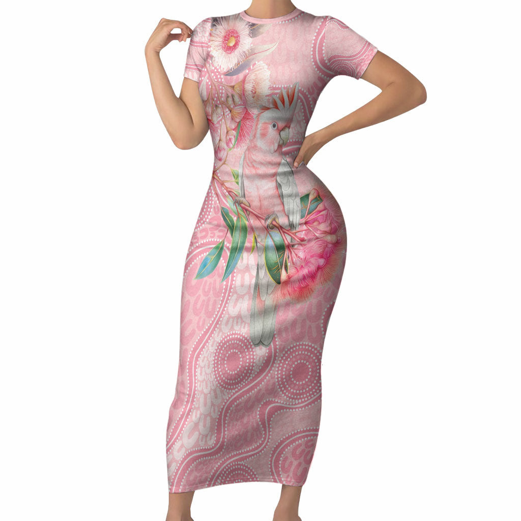 Personalized Pink Galah Fight for Hope and Healing Short Sleeve Bodycon Dress Australia’s Breast Cancer Support
