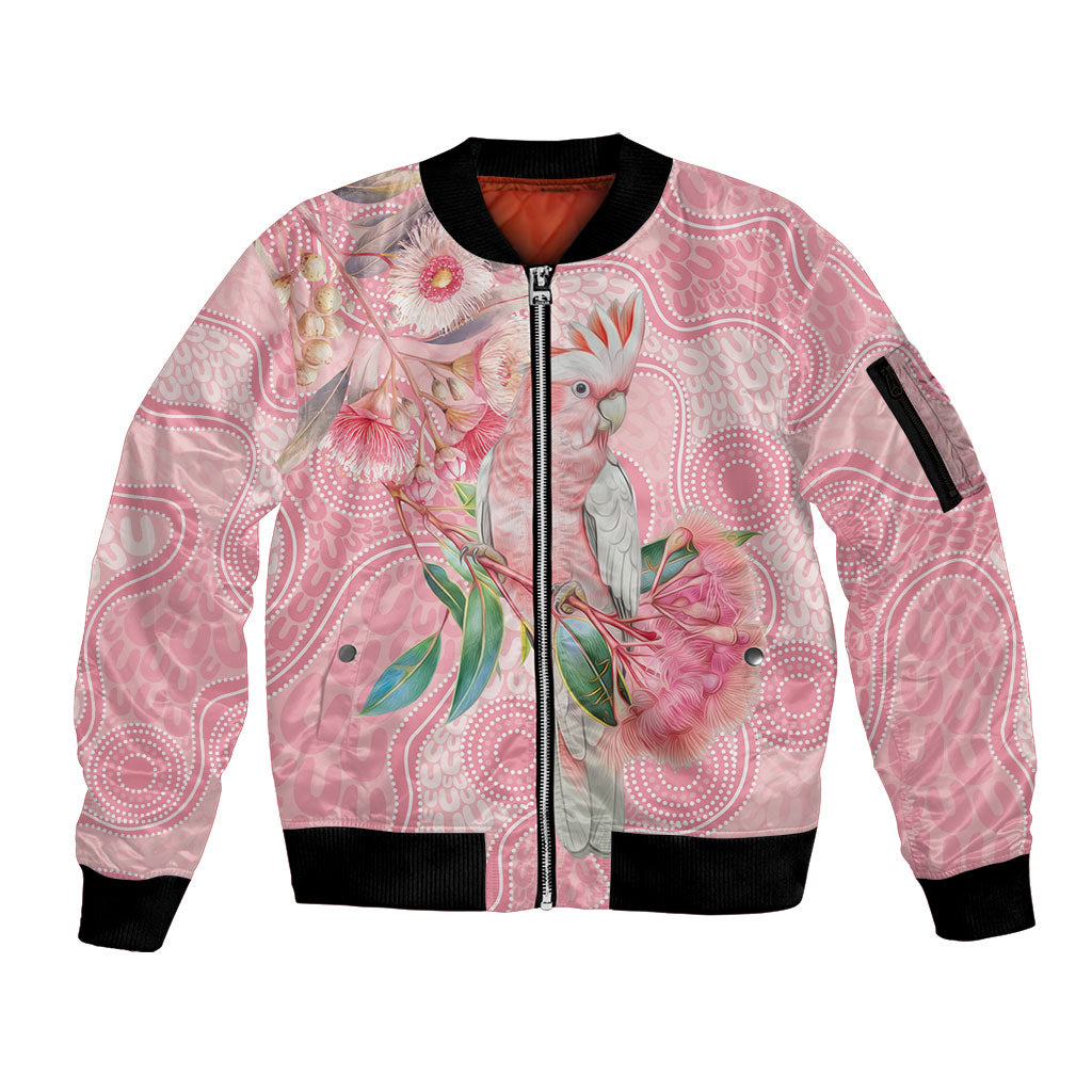 Personalized Pink Galah Fight for Hope and Healing Sleeve Zip Bomber Jacket Australia’s Breast Cancer Support