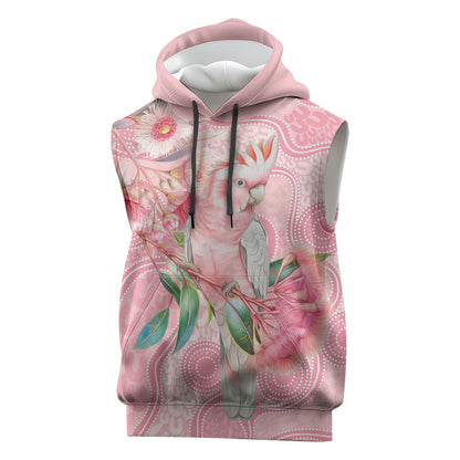 Personalized Pink Galah Fight for Hope and Healing Sleeveless Hoodie Australia’s Breast Cancer Support