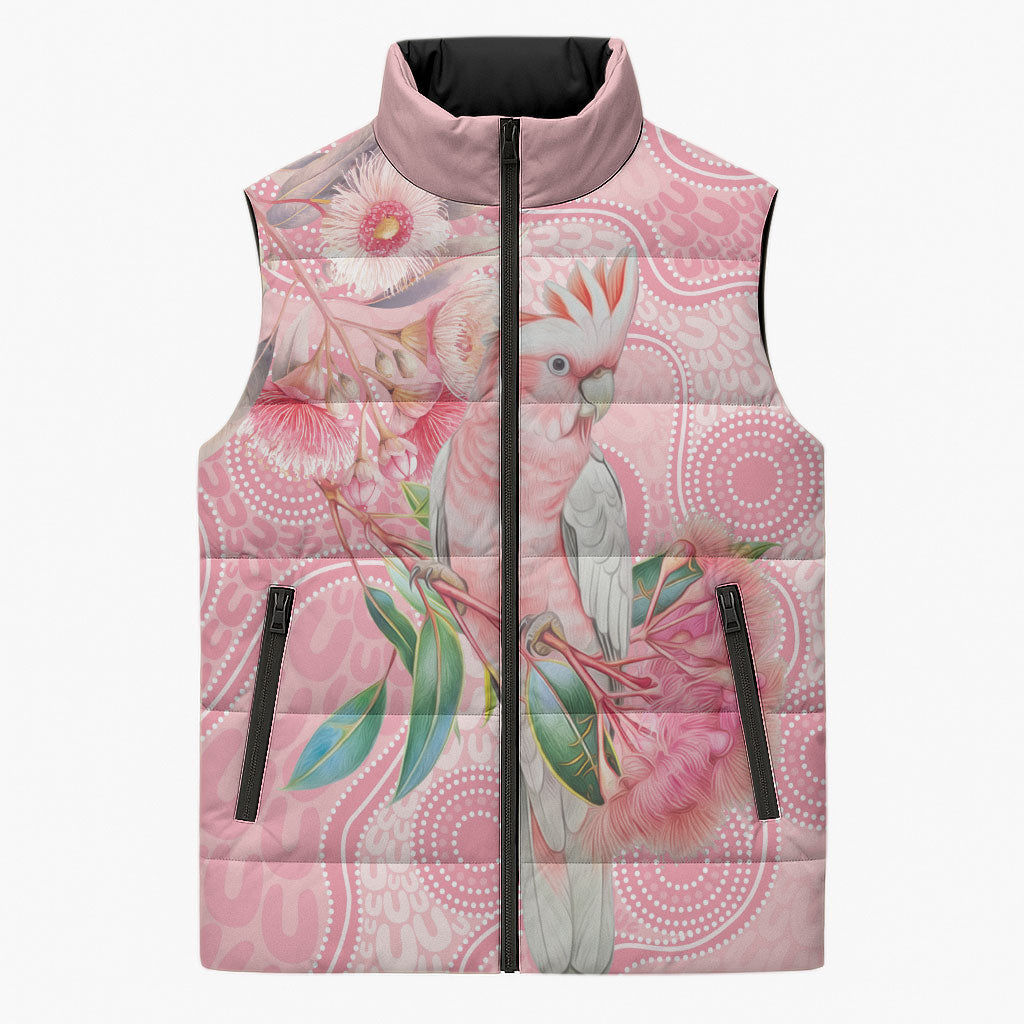 Personalized Pink Galah Fight for Hope and Healing Sleeveless Puffer Jacket Australia’s Breast Cancer Support