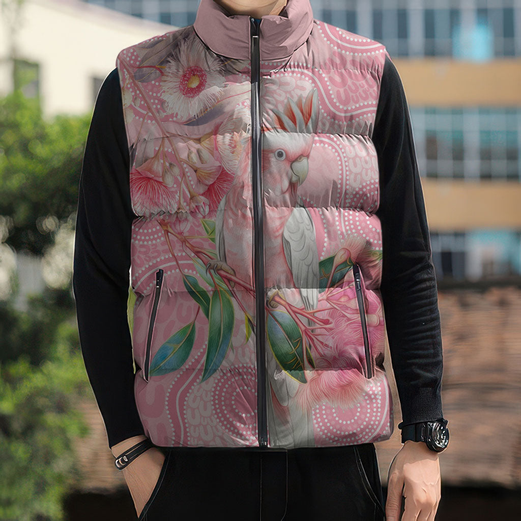 Personalized Pink Galah Fight for Hope and Healing Sleeveless Puffer Jacket Australia’s Breast Cancer Support