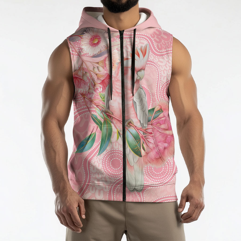 Personalized Pink Galah Fight for Hope and Healing Sleeveless Zip Hoodie Australia’s Breast Cancer Support