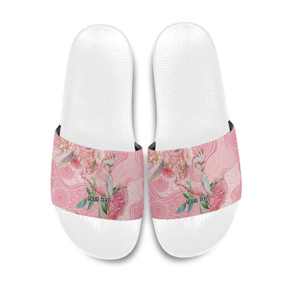 Personalized Pink Galah Fight for Hope and Healing Slide Sandals Australia’s Breast Cancer Support