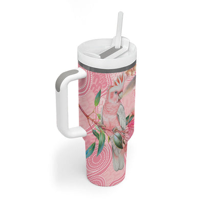 Personalized Pink Galah Fight for Hope and Healing Tumbler With Handle Australia’s Breast Cancer Support