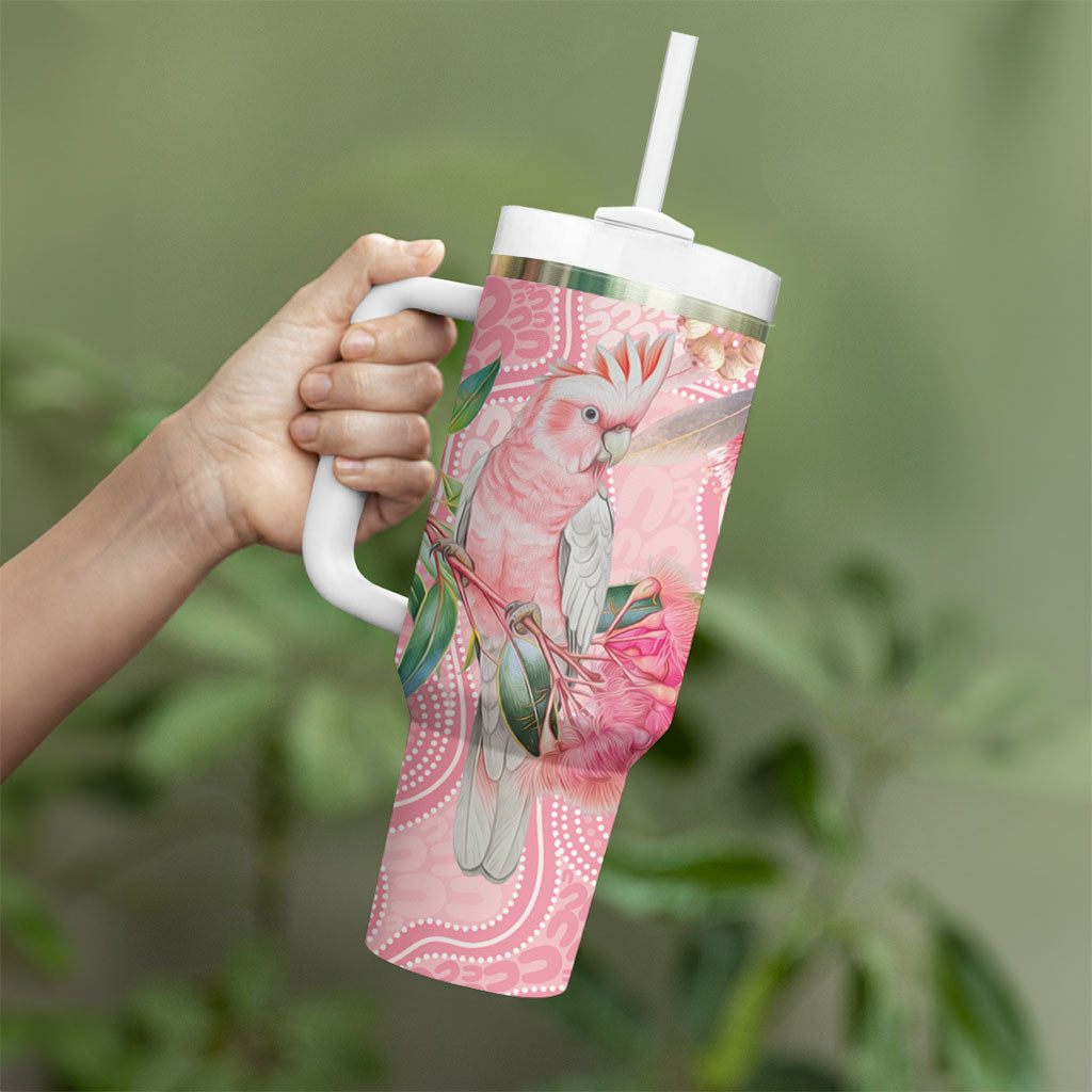 Personalized Pink Galah Fight for Hope and Healing Tumbler With Handle Australia’s Breast Cancer Support