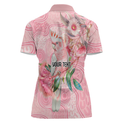 Personalized Pink Galah Fight for Hope and Healing Women Polo Shirt Australia’s Breast Cancer Support