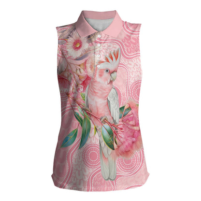 Personalized Pink Galah Fight for Hope and Healing Women Sleeveless Polo Shirt Australia’s Breast Cancer Support