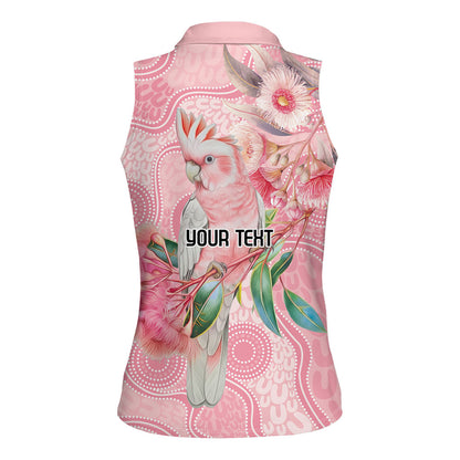 Personalized Pink Galah Fight for Hope and Healing Women Sleeveless Polo Shirt Australia’s Breast Cancer Support