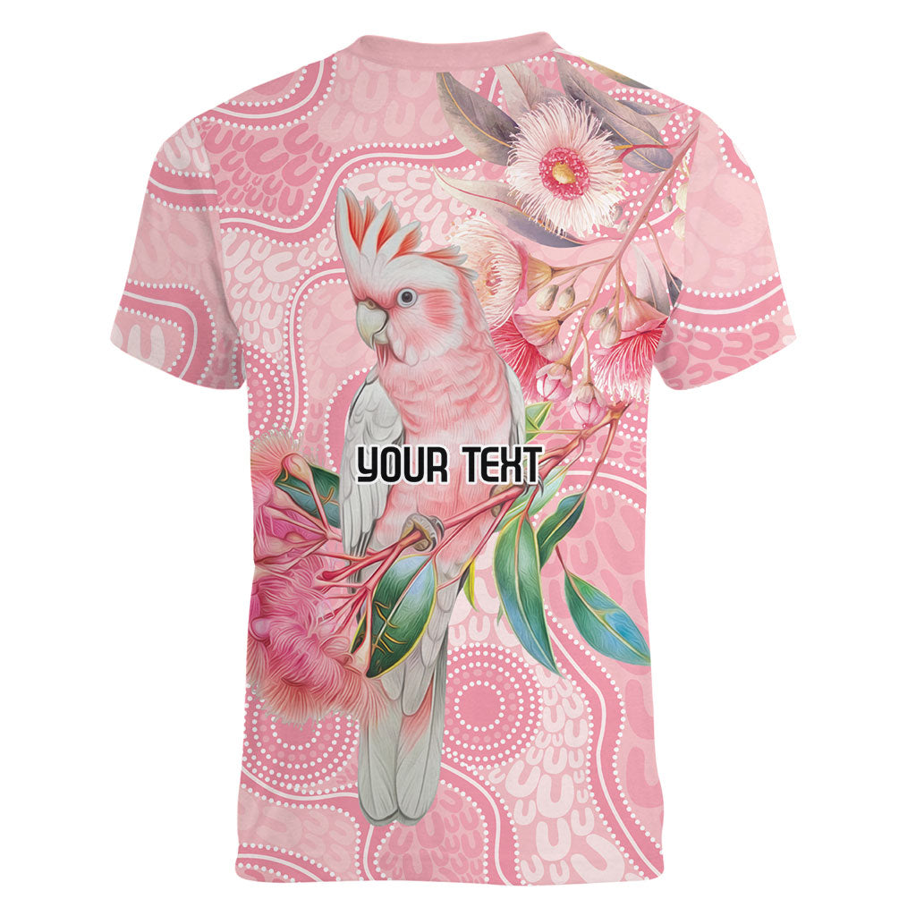 Personalized Pink Galah Fight for Hope and Healing Women V-Neck T-Shirt Australia’s Breast Cancer Support
