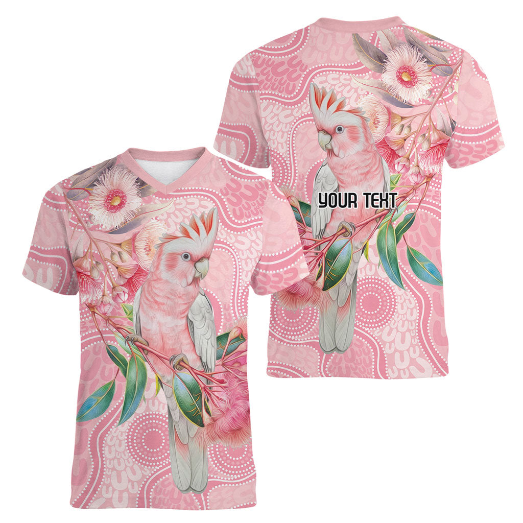 Personalized Pink Galah Fight for Hope and Healing Women V-Neck T-Shirt Australia’s Breast Cancer Support