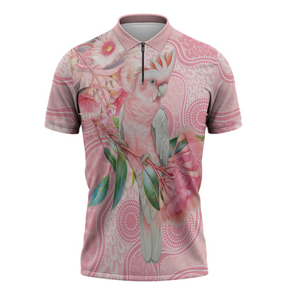 Personalized Pink Galah Fight for Hope and Healing Zipper Polo Shirt Australia’s Breast Cancer Support