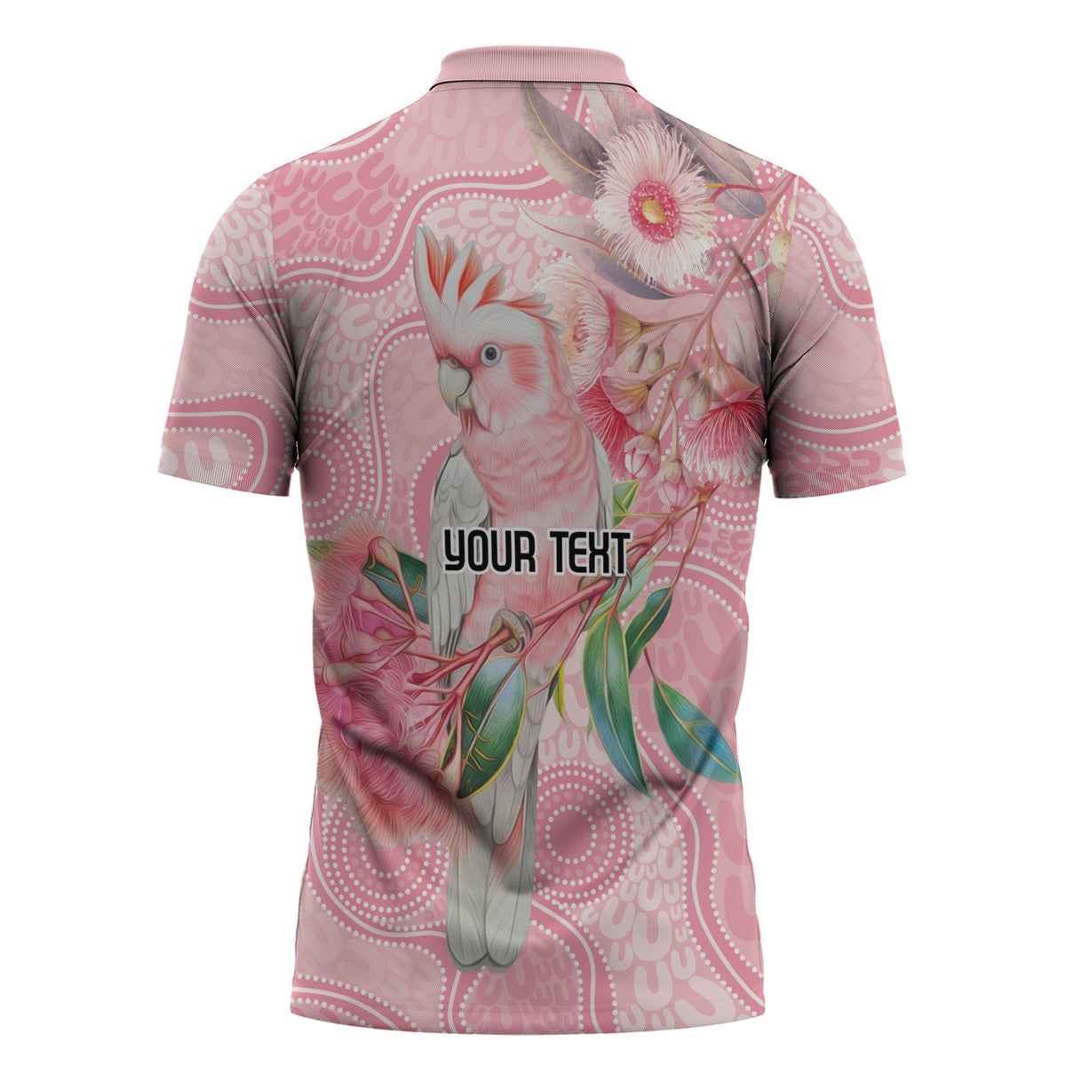 Personalized Pink Galah Fight for Hope and Healing Zipper Polo Shirt Australia’s Breast Cancer Support