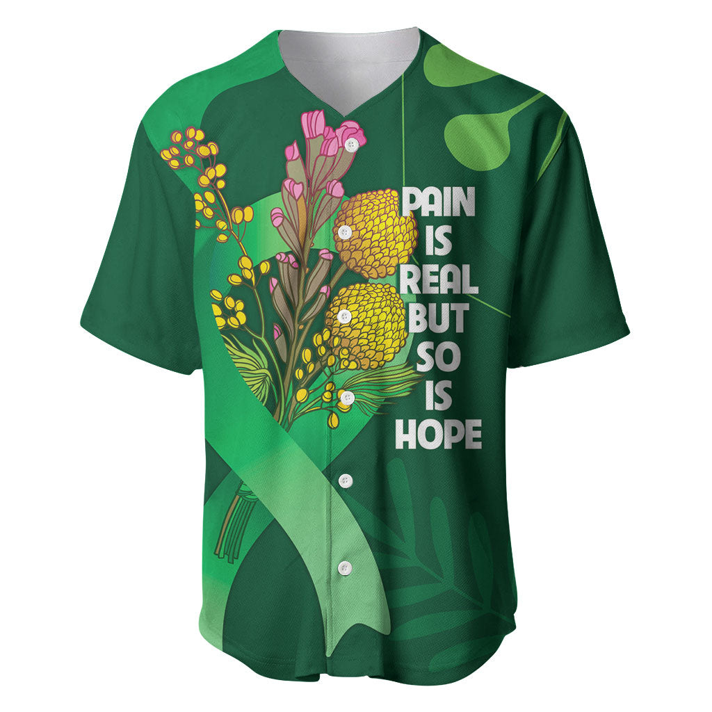 Australia Mental Health Personalised Baseball Jersey Pain Real But So Is Hope
