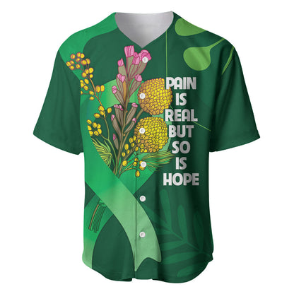 Australia Mental Health Personalised Baseball Jersey Pain Real But So Is Hope