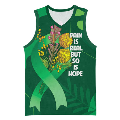 Australia Mental Health Personalised Basketball Jersey Pain Real But So Is Hope