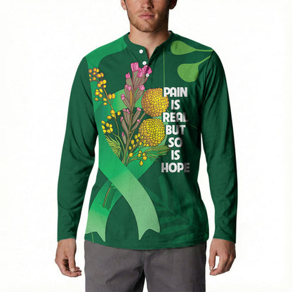 Australia Mental Health Personalised Button Sweatshirt Pain Real But So Is Hope