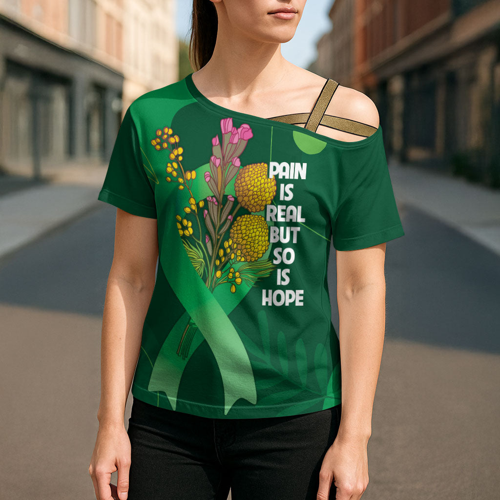 Australia Mental Health Personalised Cross Shoulder Shirt Pain Real But So Is Hope