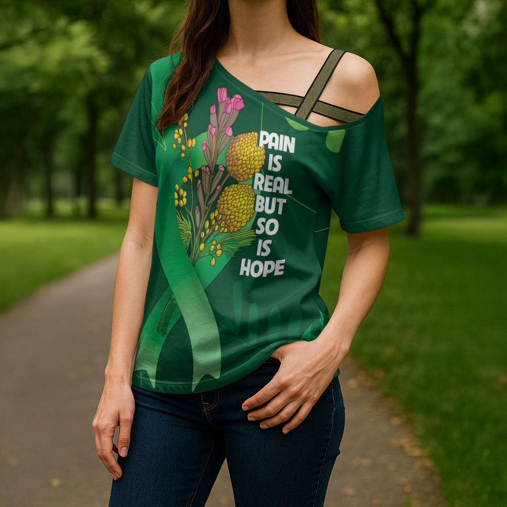 Australia Mental Health Personalised Cross Shoulder Shirt Pain Real But So Is Hope