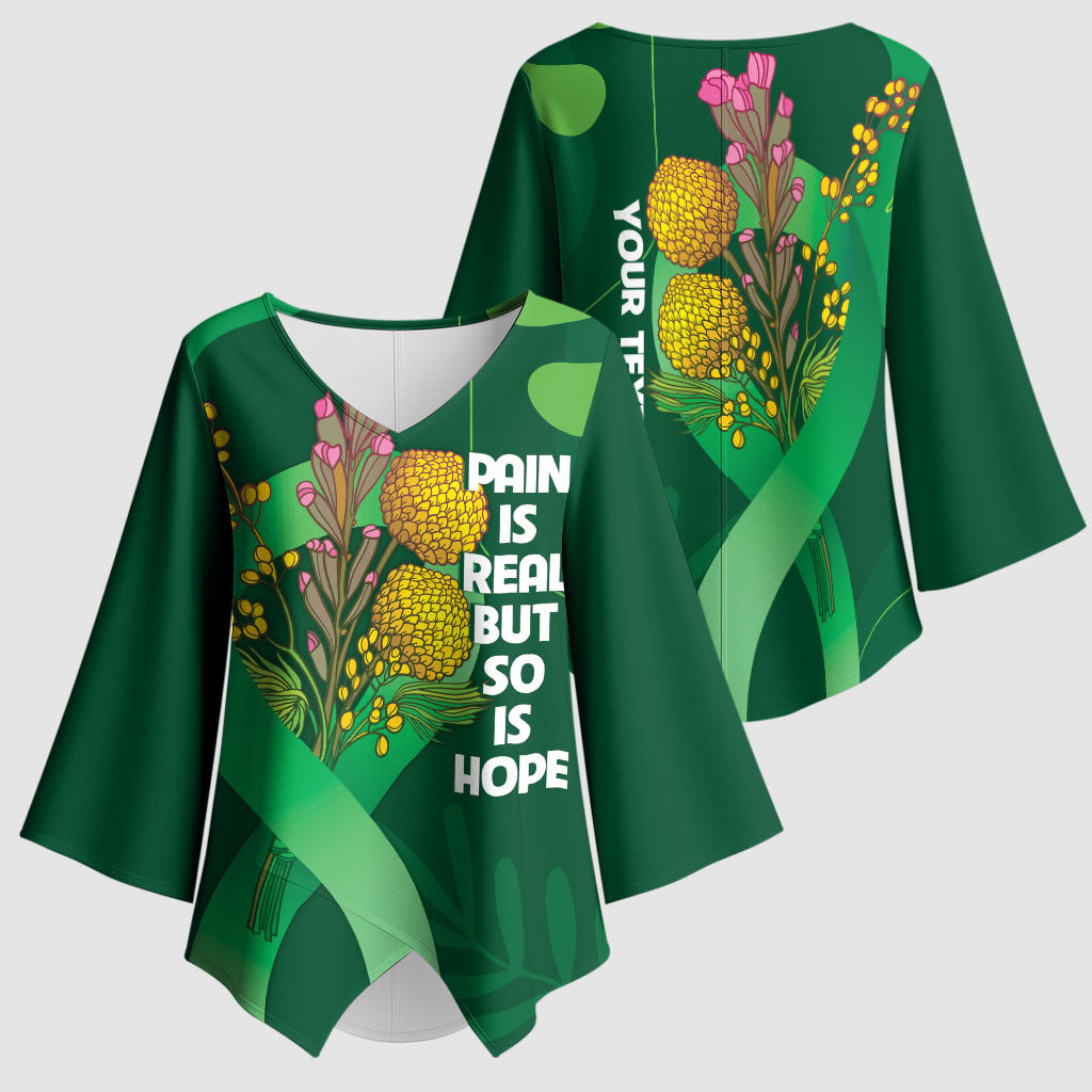 Australia Mental Health Personalised Kimono Sleeve Blouse Pain Real But So Is Hope