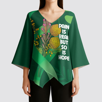 Australia Mental Health Personalised Kimono Sleeve Blouse Pain Real But So Is Hope
