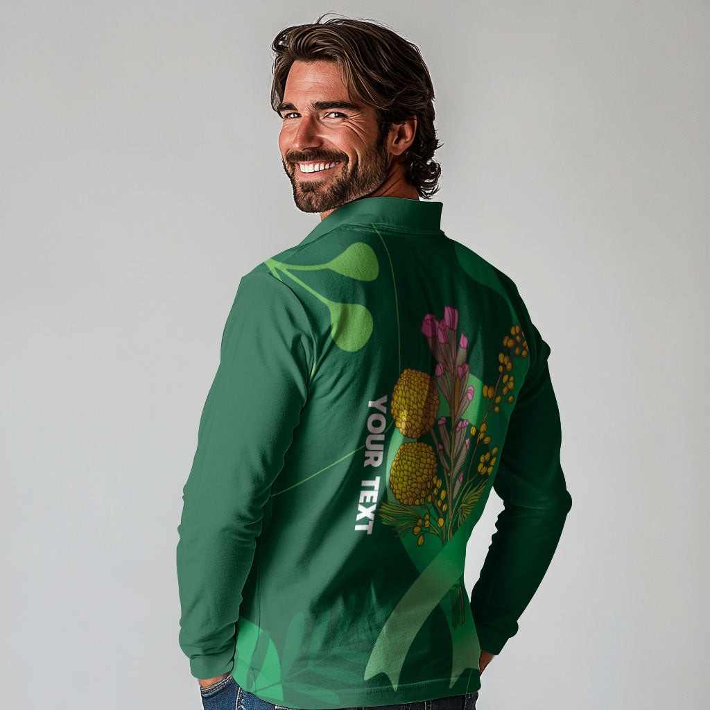 Australia Mental Health Personalised Long Sleeve Polo Shirt Pain Real But So Is Hope