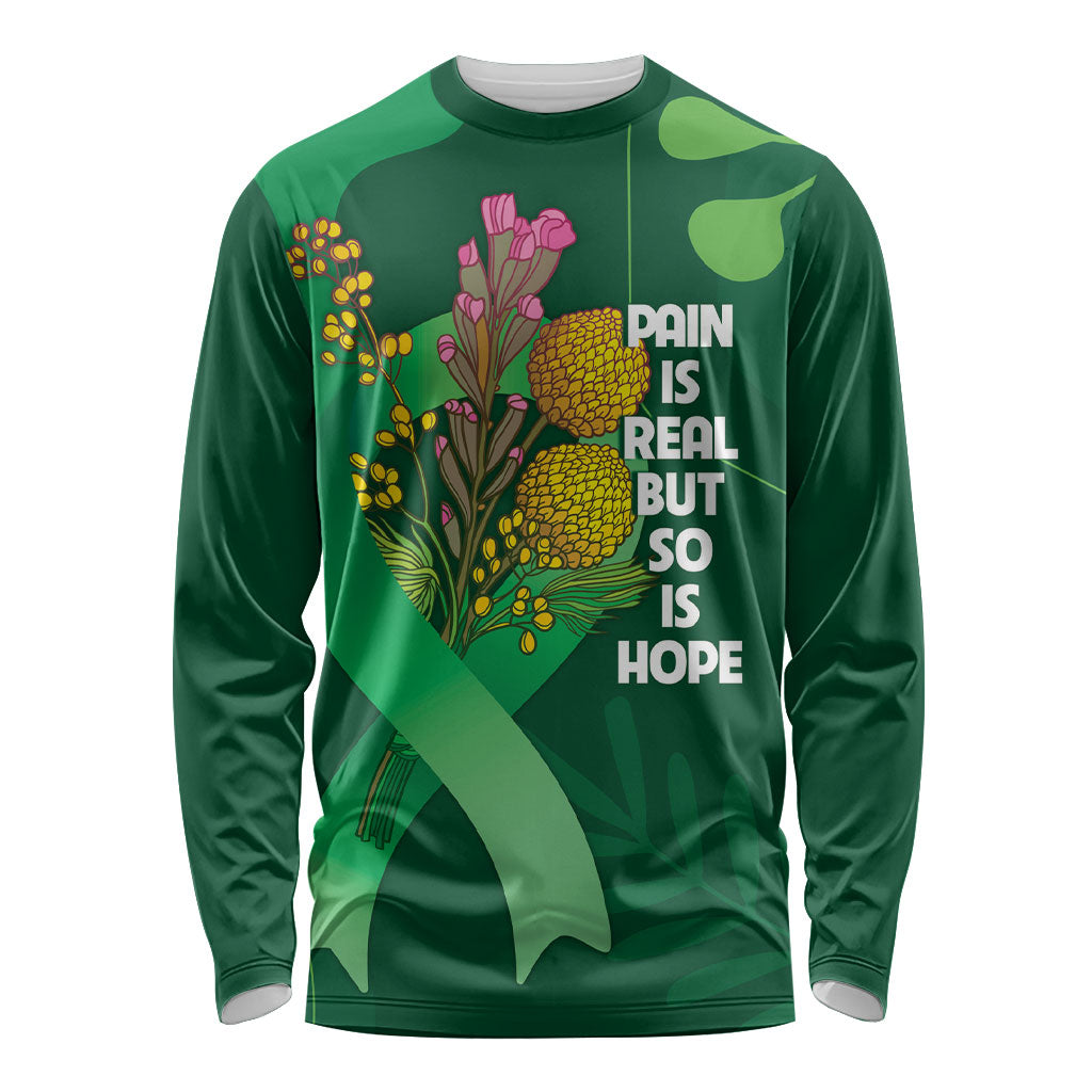 Australia Mental Health Personalised Long Sleeve Shirt Pain Real But So Is Hope