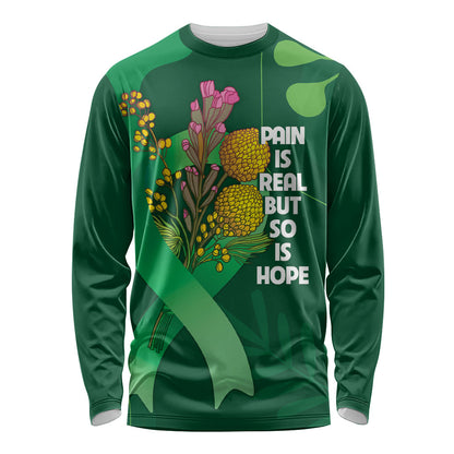 Australia Mental Health Personalised Long Sleeve Shirt Pain Real But So Is Hope