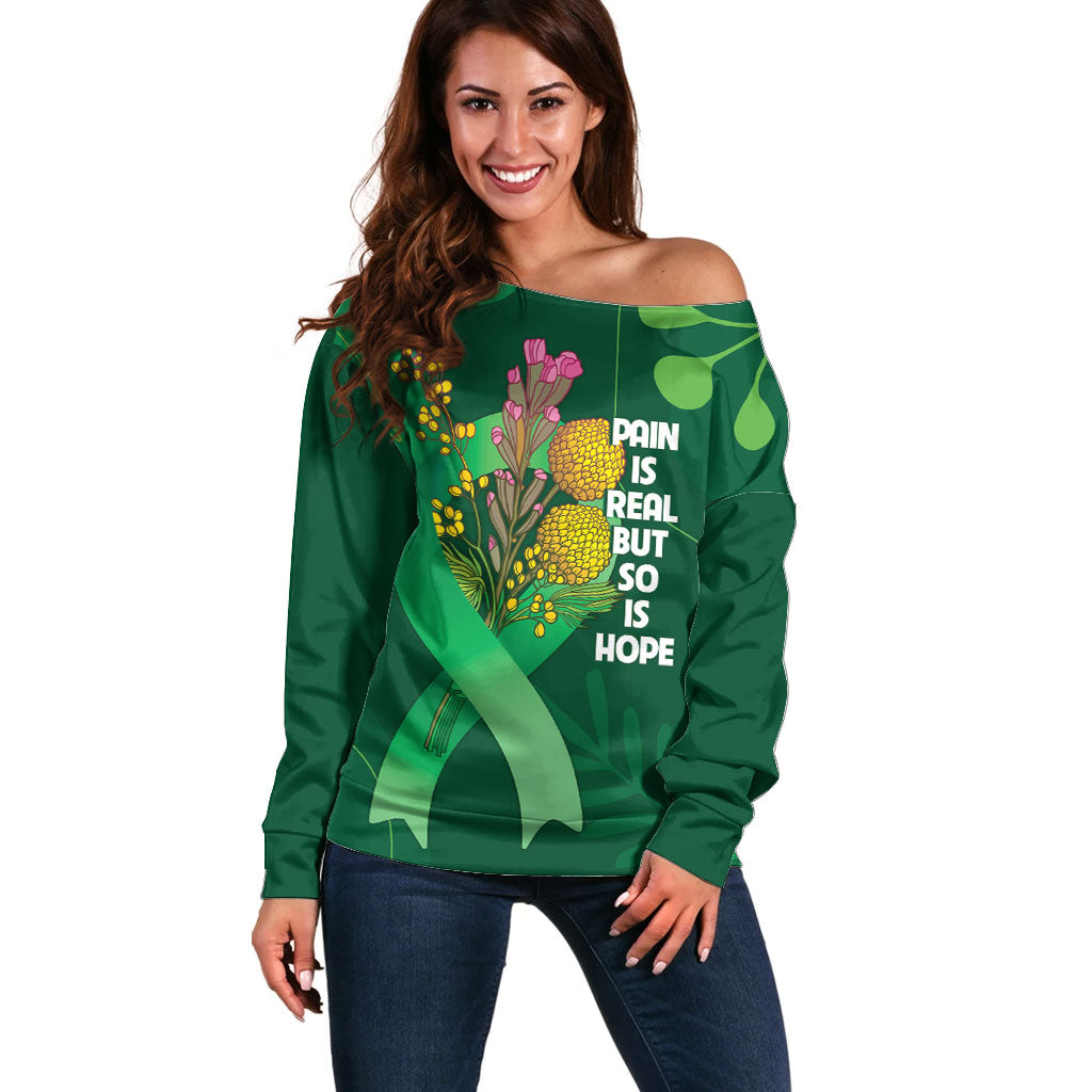 Australia Mental Health Personalised Off Shoulder Sweater Pain Real But So Is Hope