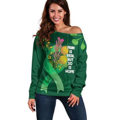 Australia Mental Health Personalised Off Shoulder Sweater Pain Real But So Is Hope