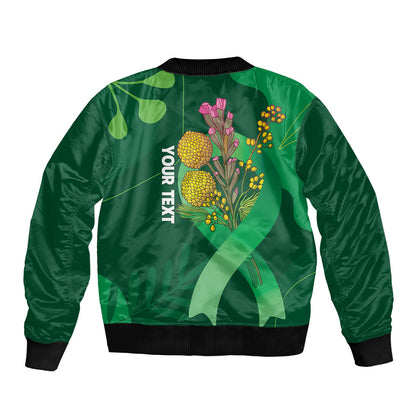 Australia Mental Health Personalised Sleeve Zip Bomber Jacket Pain Real But So Is Hope