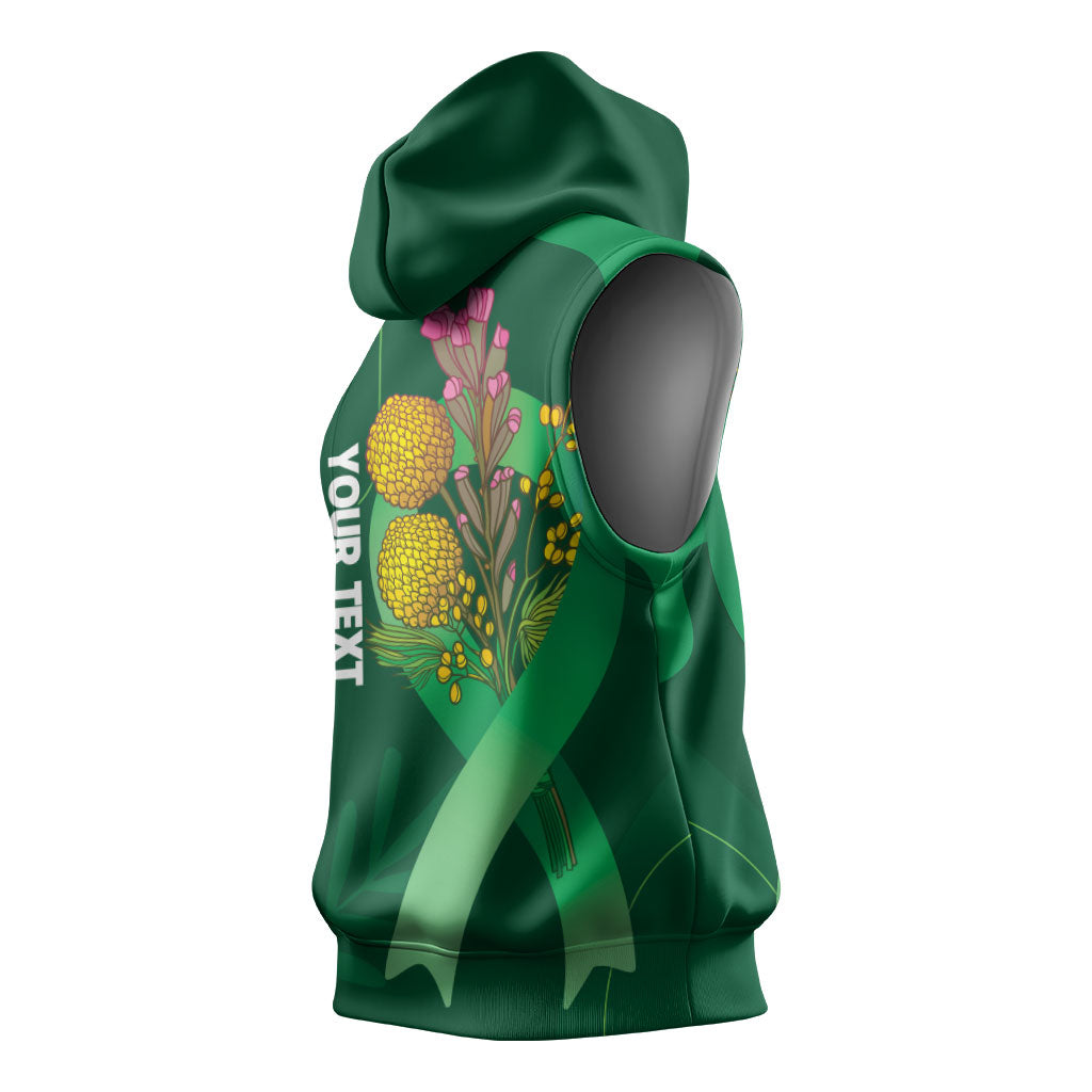 Australia Mental Health Personalised Sleeveless Hoodie Pain Real But So Is Hope