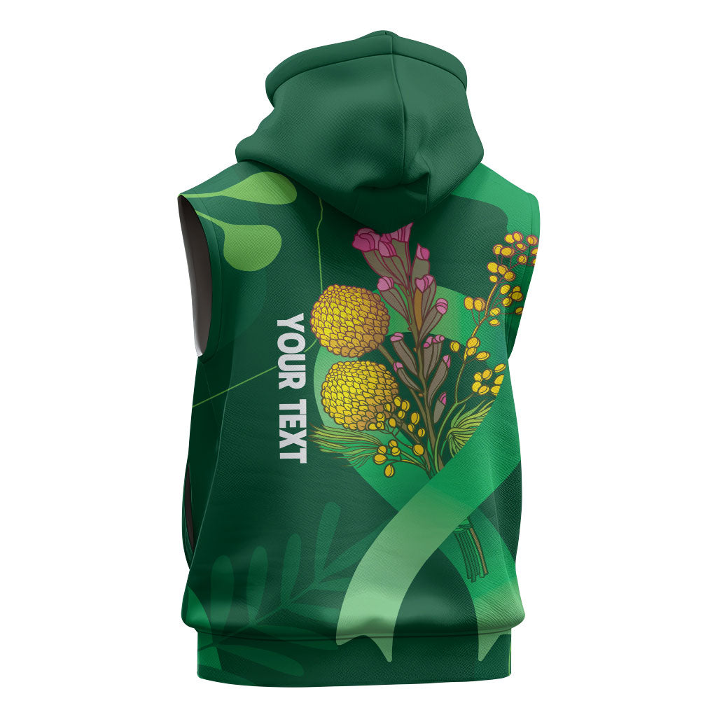 Australia Mental Health Personalised Sleeveless Zip Hoodie Pain Real But So Is Hope