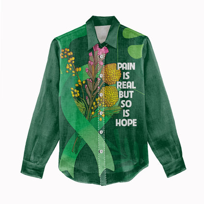 Australia Mental Health Personalised Women Casual Shirt Pain Real But So Is Hope