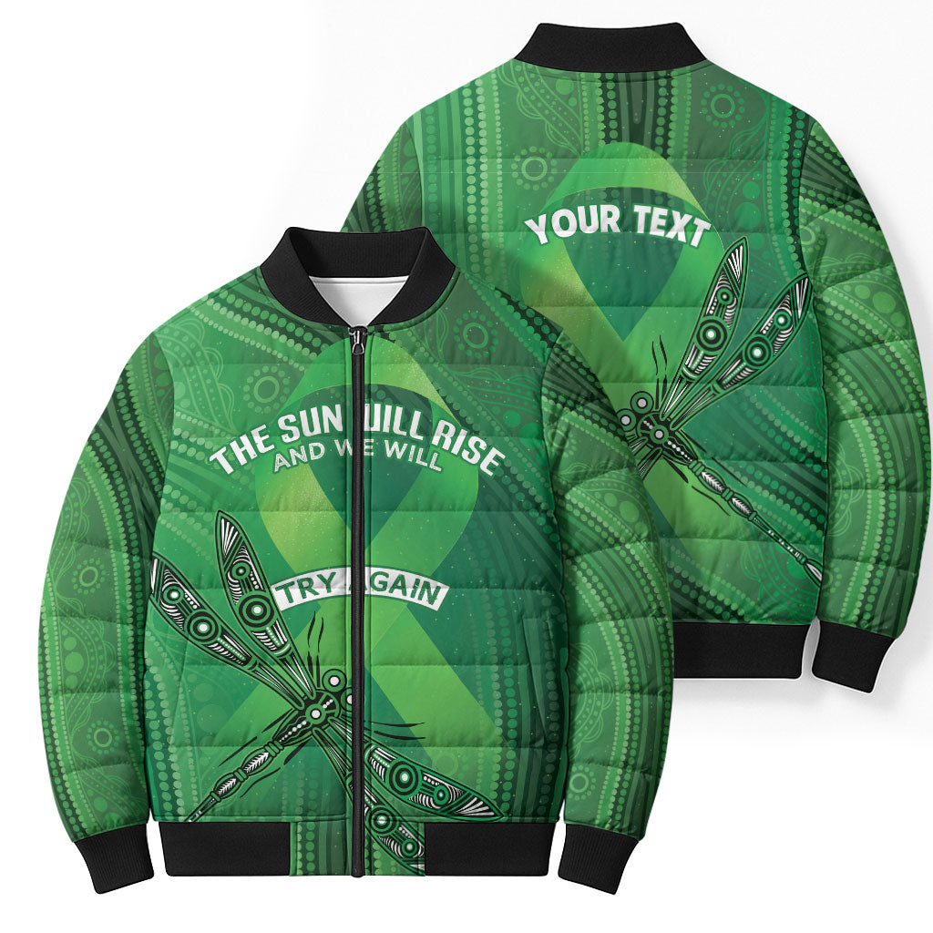 Australia Mental Health Personalised Bomber Puffer Jacket The Sun Will Rise And We Will Try Again
