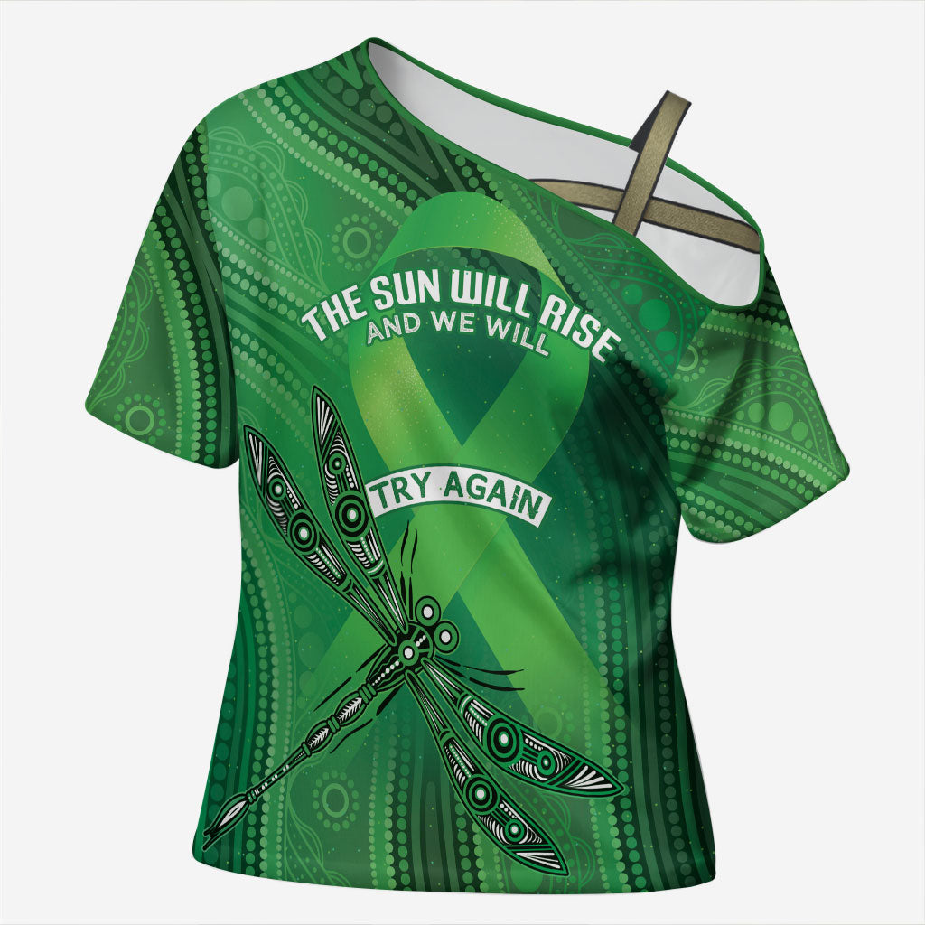 Australia Mental Health Personalised Cross Shoulder Shirt The Sun Will Rise And We Will Try Again
