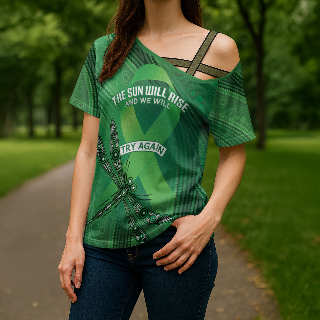 Australia Mental Health Personalised Cross Shoulder Shirt The Sun Will Rise And We Will Try Again