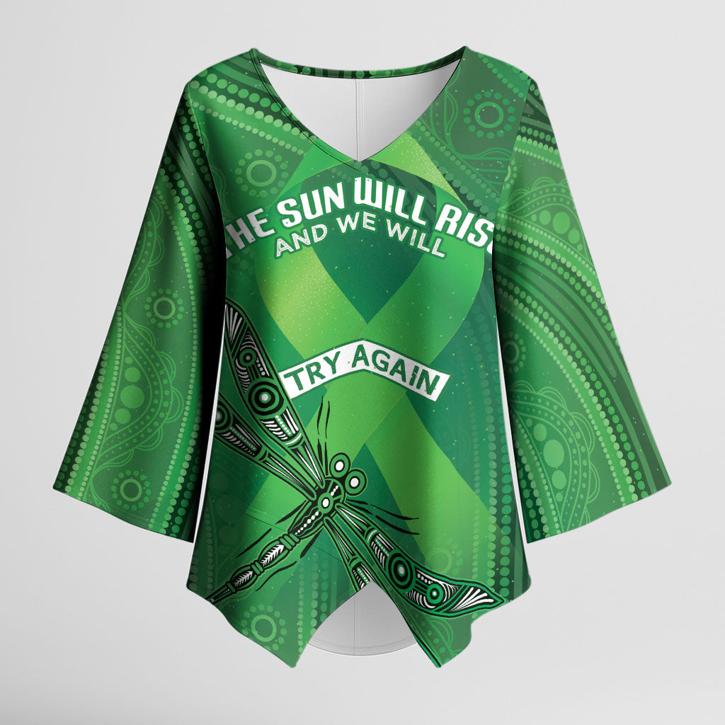 Australia Mental Health Personalised Kimono Sleeve Blouse The Sun Will Rise And We Will Try Again