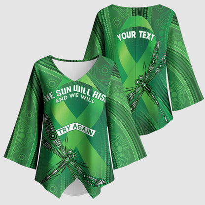 Australia Mental Health Personalised Kimono Sleeve Blouse The Sun Will Rise And We Will Try Again