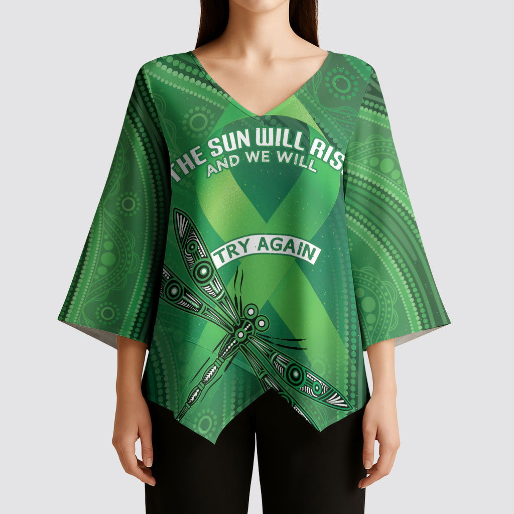 Australia Mental Health Personalised Kimono Sleeve Blouse The Sun Will Rise And We Will Try Again