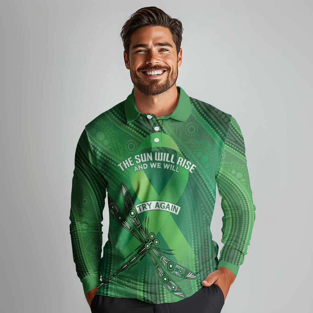 Australia Mental Health Personalised Long Sleeve Polo Shirt The Sun Will Rise And We Will Try Again