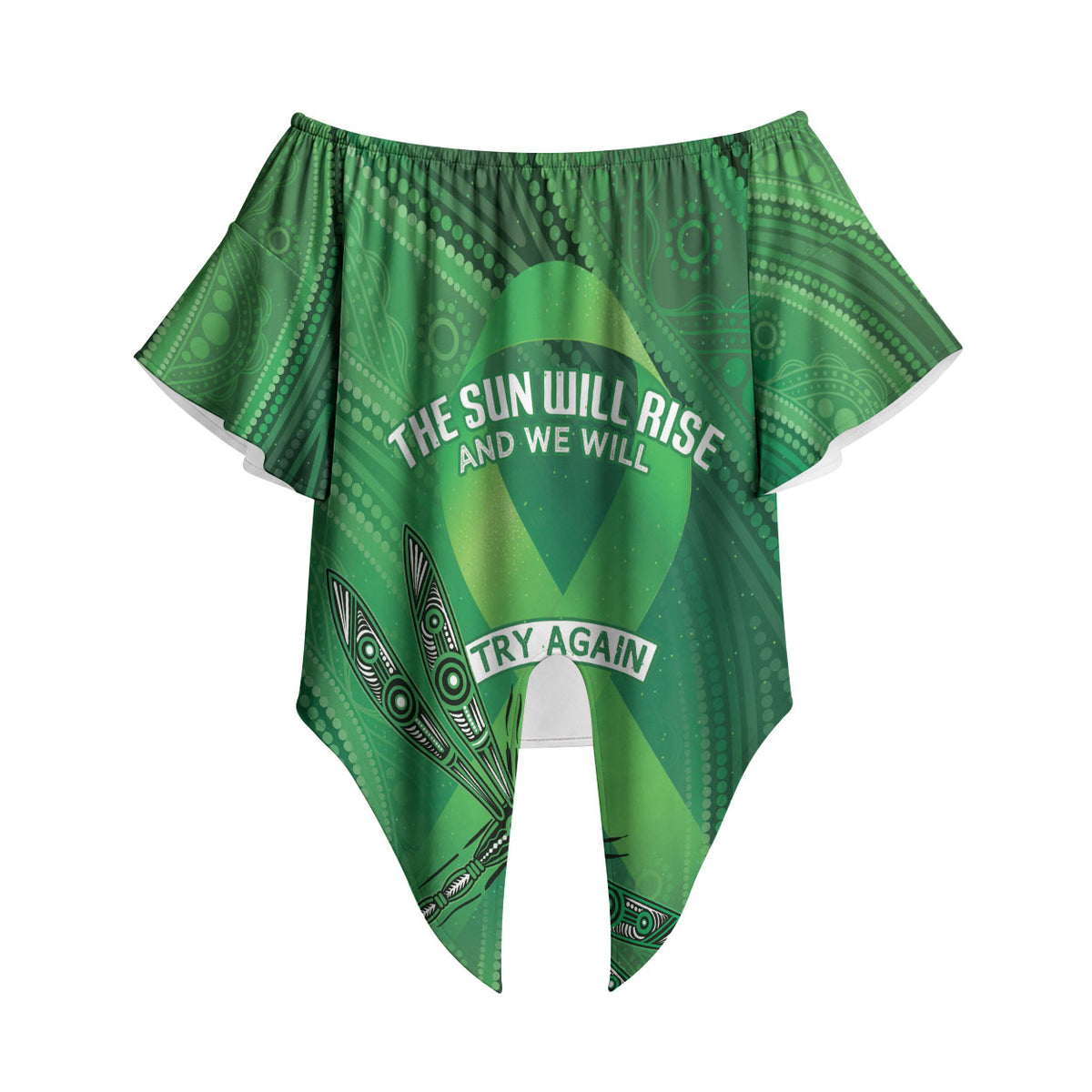 Australia Mental Health Personalised Off Shoulder Wrap Waist Top The Sun Will Rise And We Will Try Again