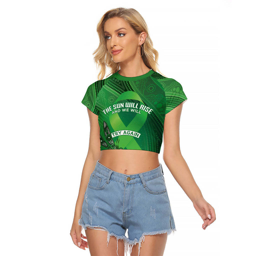 Australia Mental Health Personalised Raglan Cropped T Shirt The Sun Will Rise And We Will Try Again