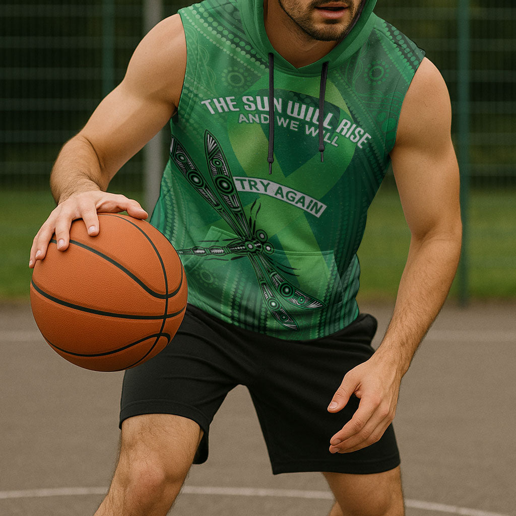 Australia Mental Health Personalised Sleeveless Hoodie The Sun Will Rise And We Will Try Again