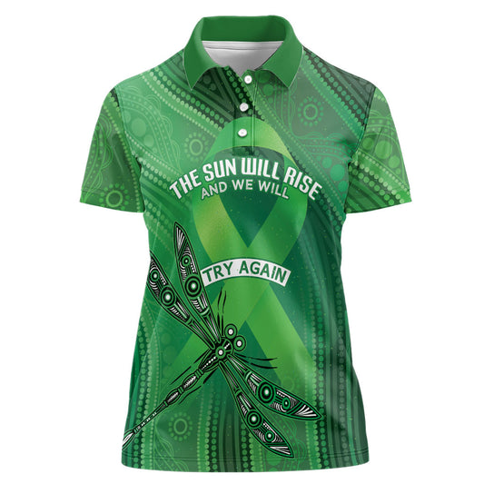 Australia Mental Health Personalised Women Polo Shirt The Sun Will Rise And We Will Try Again