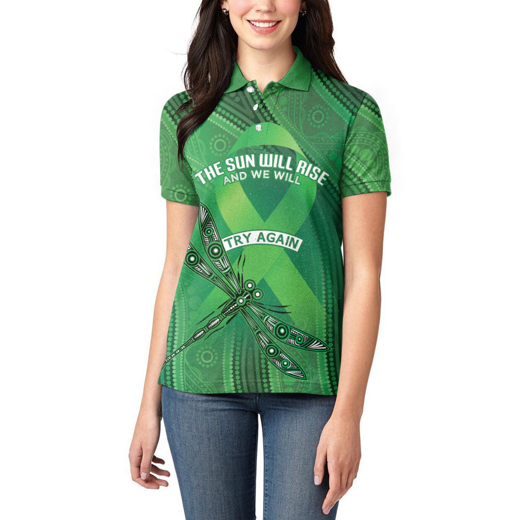 Australia Mental Health Personalised Women Polo Shirt The Sun Will Rise And We Will Try Again