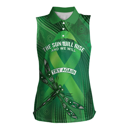 Australia Mental Health Personalised Women Sleeveless Polo Shirt The Sun Will Rise And We Will Try Again