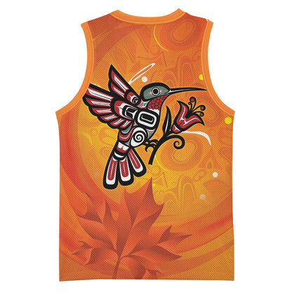 Indigenous Orange Day All Children Matters Support Basketball Jersey Canadian Haida Hummingbird